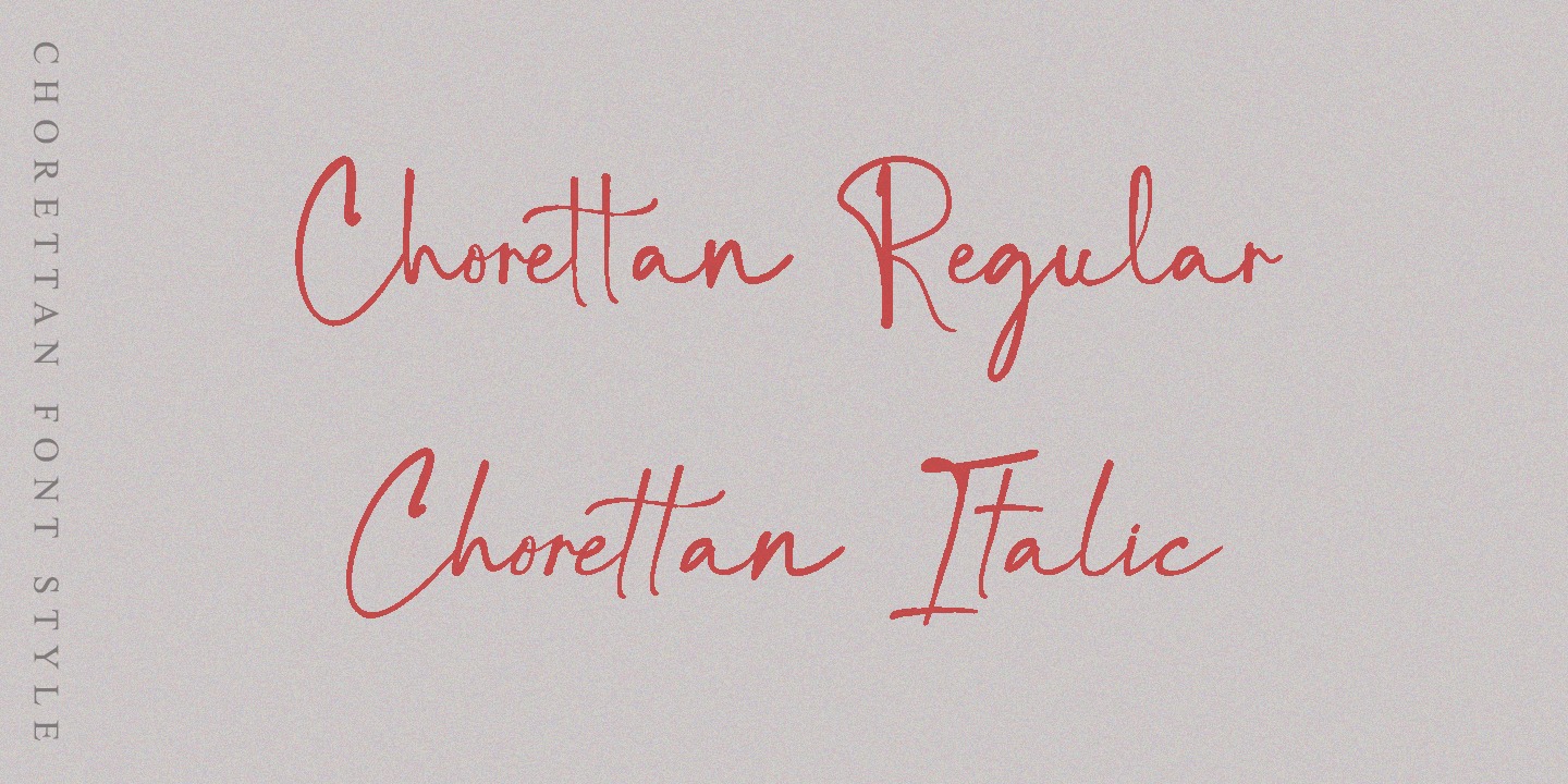 Przykład czcionki Chorettan Italic